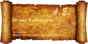 Árvay Eufrozina névjegykártya